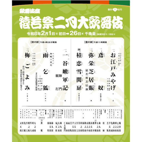 猿若祭二月大歌舞伎